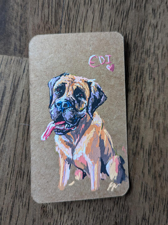 Portrait of Edi (English Mastiff) in Acrylic Paint Marker