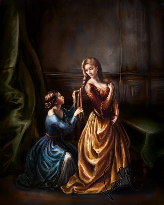 Art inspired by a classic French Painting - Gender-swapped Hansry (Digital Painting)