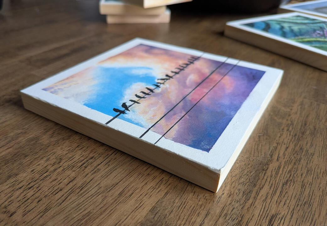 Birds on a Wire (8"x8") - Photography by Sam T Stephens with permission