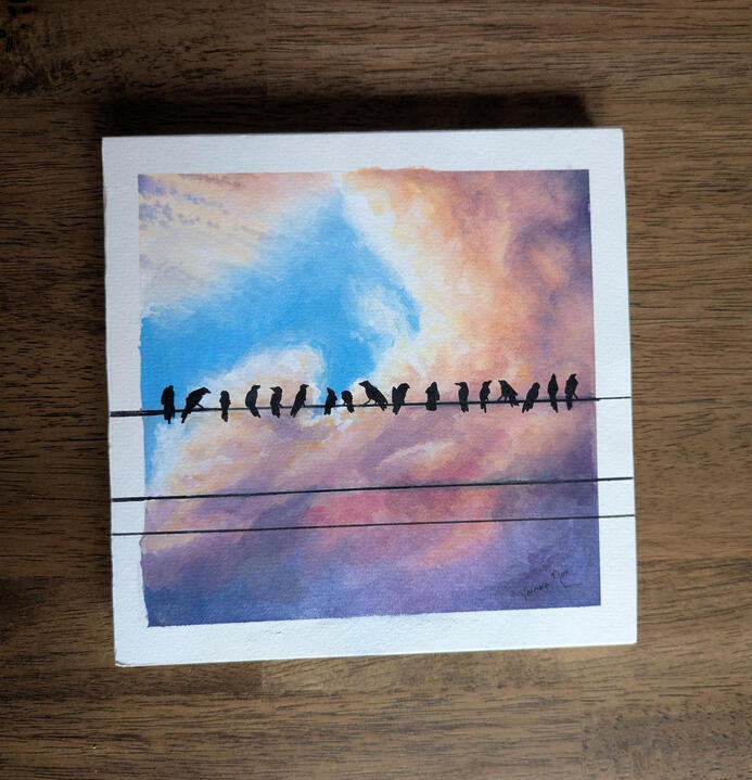 Birds on a Wire (8"x8") - Photography by Sam T Stephens with permission