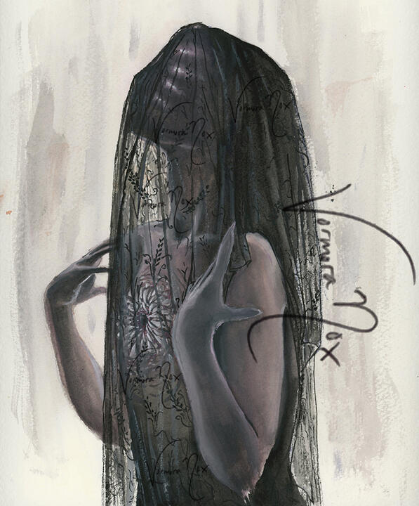 MY EYES ARE UP HERE (Gouache)