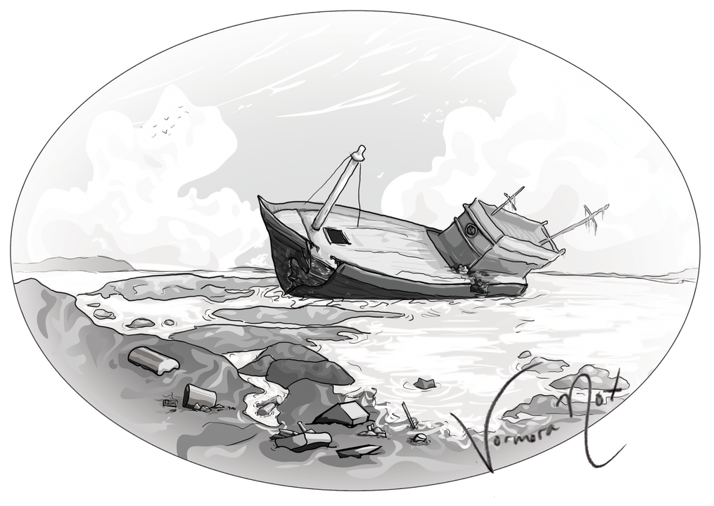 Junk Drawer Heroes - Shipwreck - Digital Illustration for RPG Book (RPG by Christian Malleck)