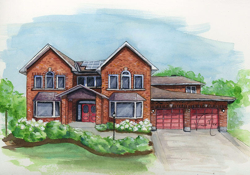 Pen &amp; Watercolour House Portrait 2