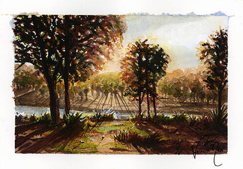 Long Shadows (Watercolour)