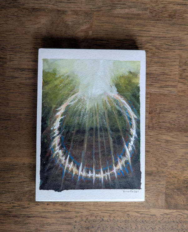 Lens Flare in Gouache (5x7&quot;) $200