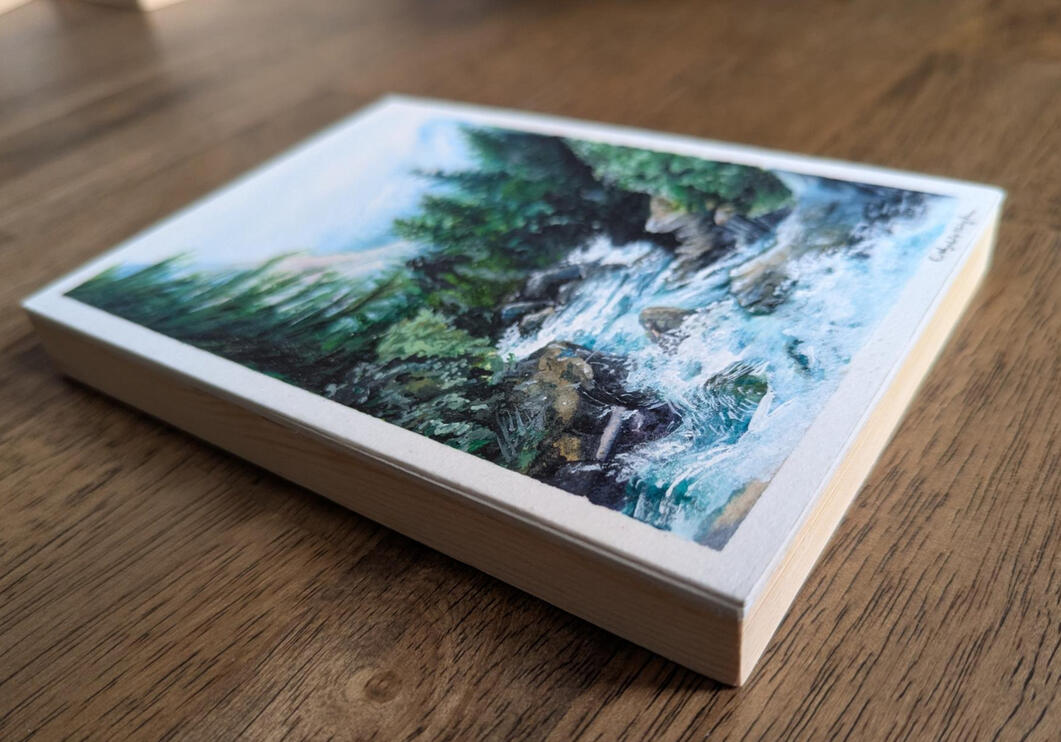 Rough Mountain Stream in Watercolour (5x7&quot;) $200 SOLD