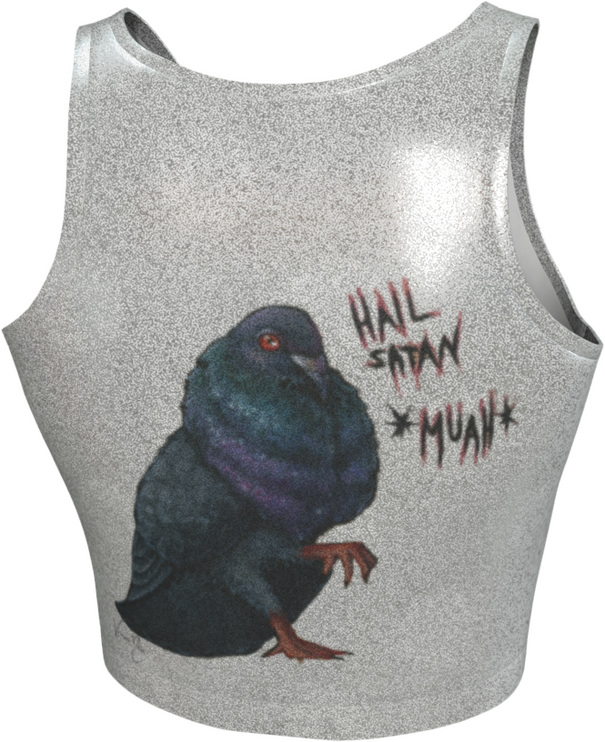 Glitter Athletic Crop - Blasphemous Pigeons - Back