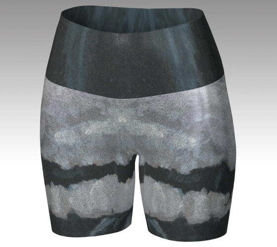 Glitter Yoga Shorts - Blasphemous Pigeon Wing - Front