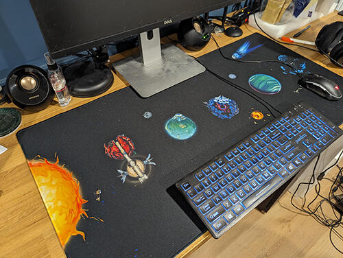 Outer Wilds Planetary Chart as a Desk Pad
